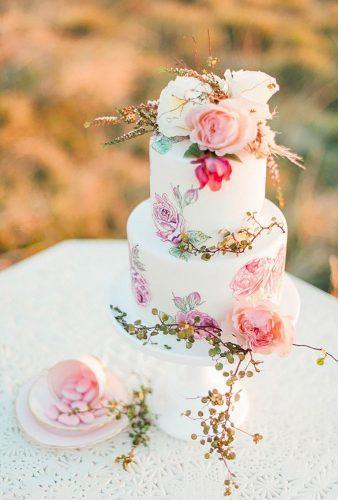 bohemian wedding cakes tender flower cake Anne Paar Photography