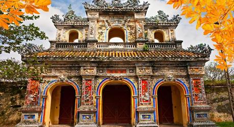 Entrance of the the citadel in Hue that leads to the walled Imperial City.