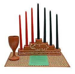 Image: African Heritage Collection Kwanzaa Pyramid Candleholder and Celebration Set | Handmade in Ghana