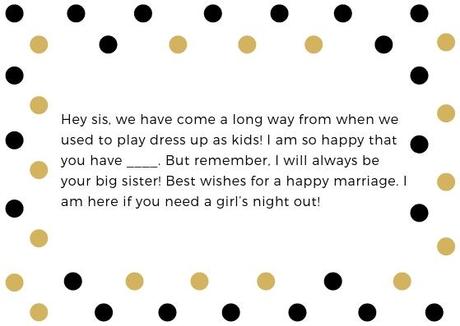 bridal shower wishes for sister