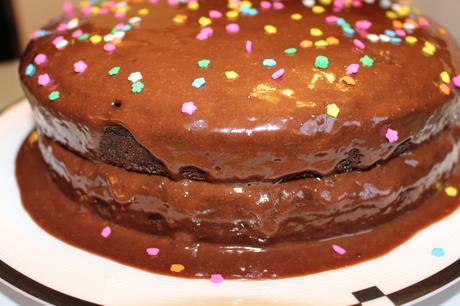 Chocolate Cake with Chocolate Peanut Butter Icing