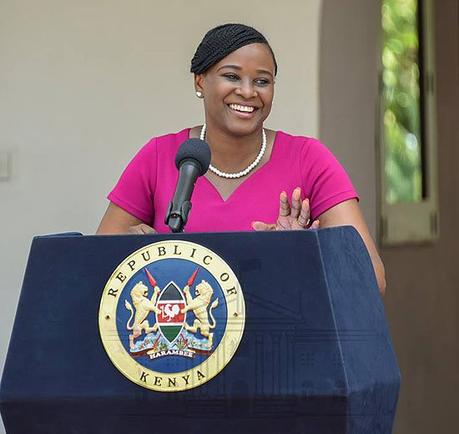 Kanze Dena forced to explain why employee was caught crawling behind president Uhuru in Mombasa during speech