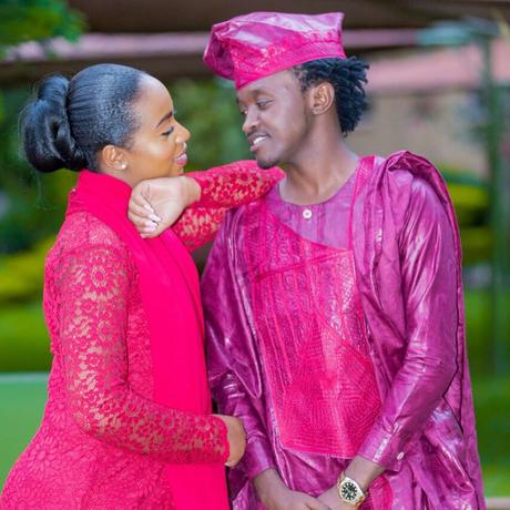 Bahati and Diana Marua during their traditional wedding 