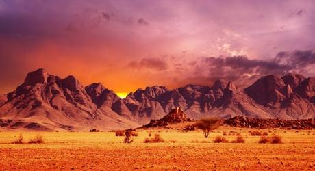 Sunset at the Namib Desert