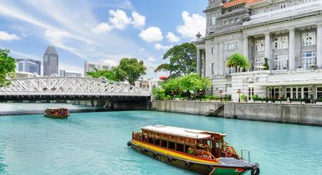 Tourist boats in Singapore
