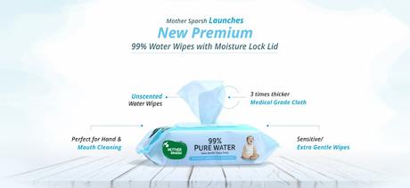 Mother Sparsh New Fragrance Free 99% Premium Water Wipes for Sensitive Skin
