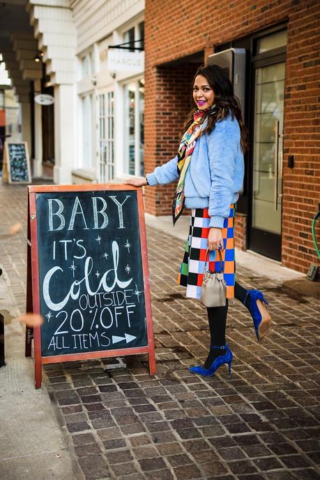 winter sales, items to shop for during the winter sale, Tory burch skirt, banana republic teddy coat, sporty outfit, blue pumps, winter look, myriad musings, Saumya Shiohare