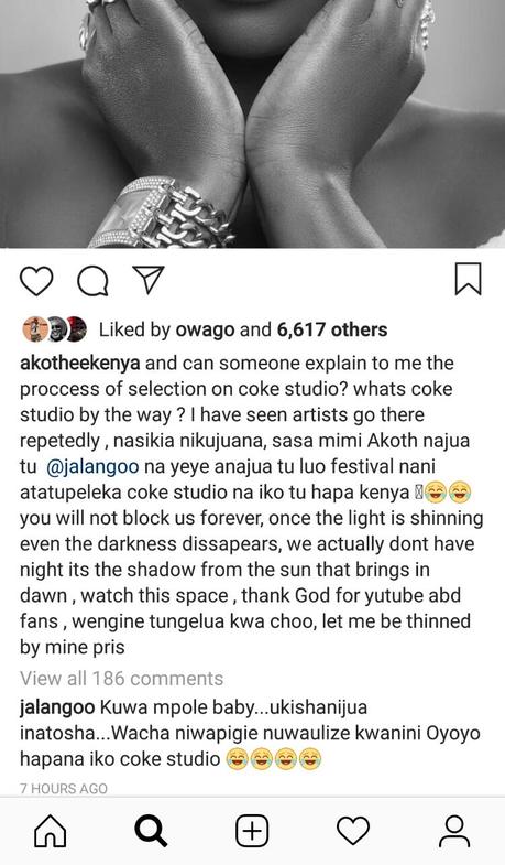 Akothee to Jalang’o: Please help me join Coke Studio Africa