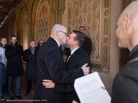 Chris and John’s December Wedding Underneath Bethesda Terrace