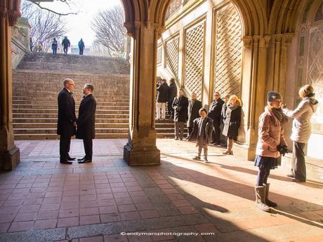 Chris and John’s December Wedding Underneath Bethesda Terrace