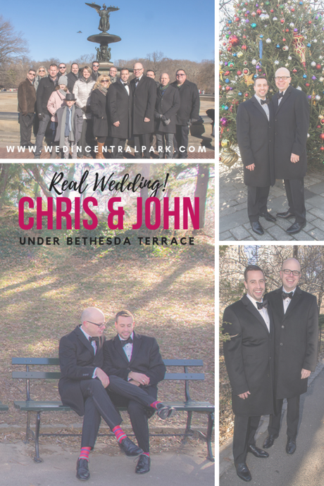 Chris and John’s December Wedding Underneath Bethesda Terrace