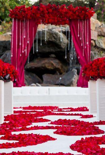 valentines day wedding ideas red flower arch Global Photography