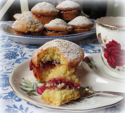 Lemon Cupcakes with Raspberry Jam