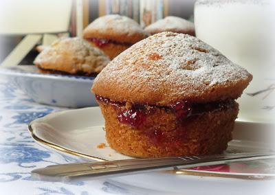 Lemon Cupcakes with Raspberry Jam