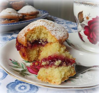 Lemon Cupcakes with Raspberry Jam