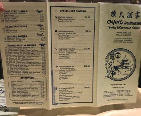 Food Review: Chan’s Restaurant, East Ham, London