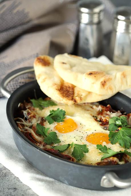 Shakshuka with Zucchini and Mushrooms