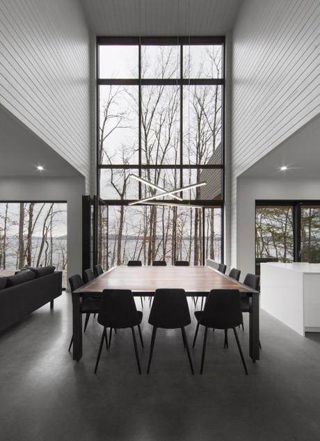 Contemporary Home In Canada With Glass Walls Modern Dining Room