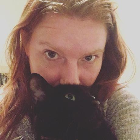 Just a ginger and her noodle bug. 
.
.
.
.
.
#selfie #blackcat...
