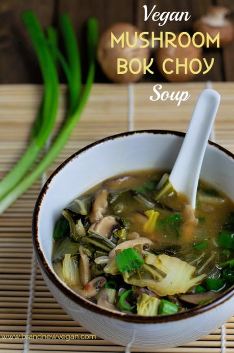 Healthy also means delicious in this super easy-to-make Vegan Mushroom Bok Choy Soup. Who knew just a handful of ingredients could taste so good?