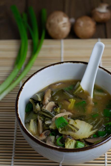 Vegan Mushroom Bok Choy Soup