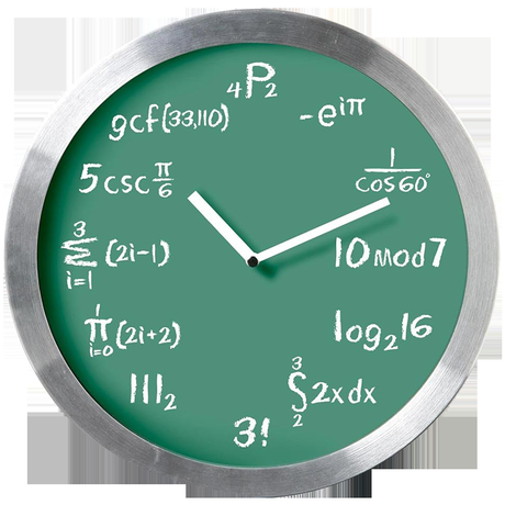 Kairos Equation Geek Children Fun Metal Wall Clock, Green