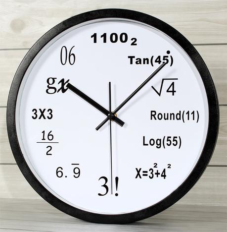 Kairos Math Equation Children Fun Metal Wall Clock, White