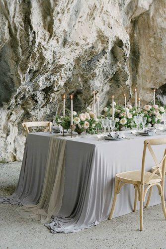 silver sage wedding long table with white flower and greenery tablerunner federicabeni_ed
