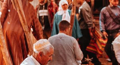 Busy market in Marrakech