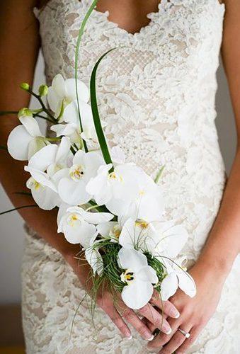 single stem wedding bouquets white orchid Misha Media Photography