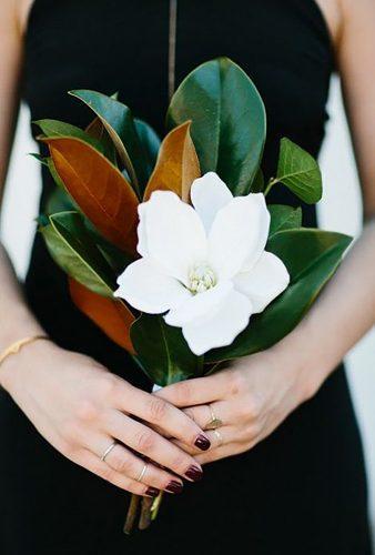 single stem wedding bouquets white magnolia M.K. Sadler Photography