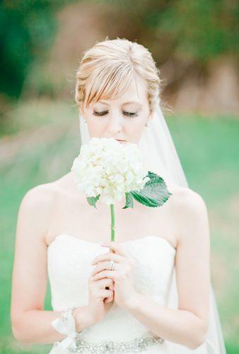 single stem wedding bouquets white hydrangea Jordan Brittley