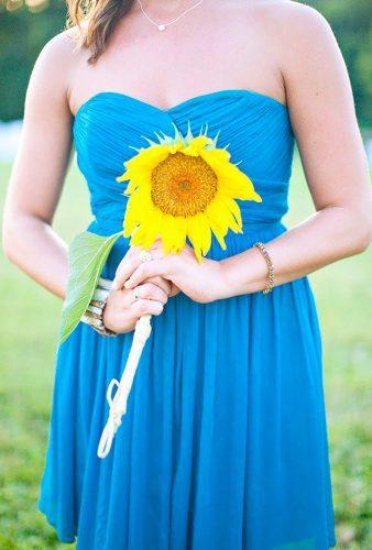 single stem wedding bouquets big sunflower Kelly Dillon