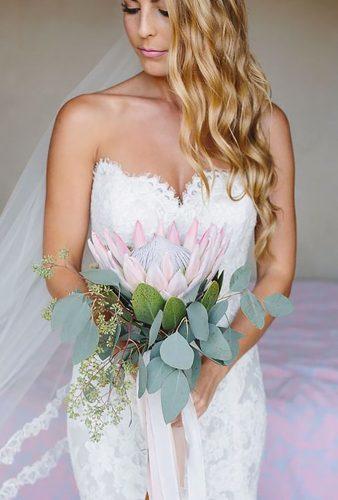 single stem wedding bouquets big protea Taryn Baxter