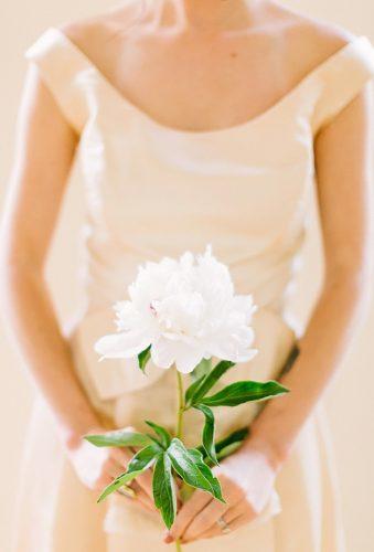 single stem wedding bouquets white peony Haley Sheffield