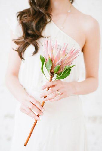 single stem wedding bouquets king protea Blush Wedding Photography