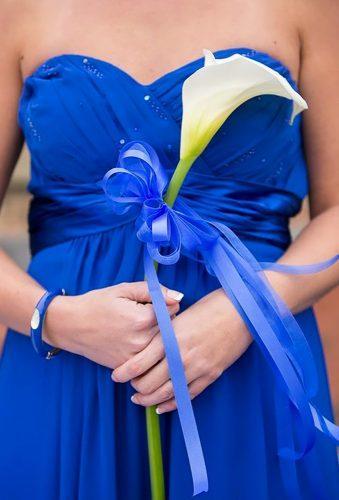 single stem wedding bouquets calla liy blue bow Baudoux photography