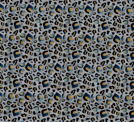 Inky Leopard Print Velvet Fabric by Avalana Design