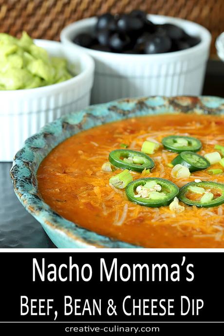 Nacho Momma’s Beef, Bean and Cheese Tortilla Dip