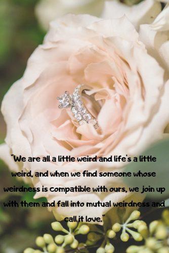 wedding readings romantic secular rose with engagement ring