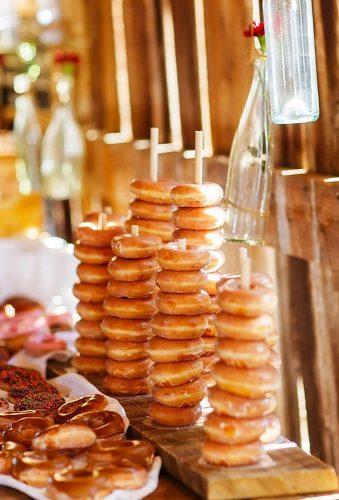 donut wedding decor trend wedding donuts display Caressa Rogers Photography