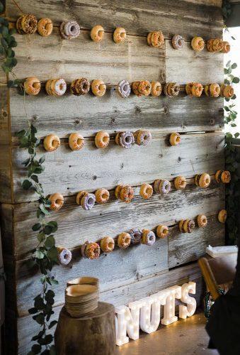 donut wedding decor trend rustic wall leahrjeffers