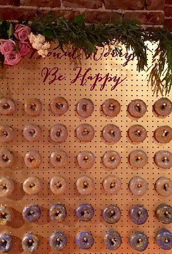 donut wedding decor trend gold donut wall grandsoirees barbs
