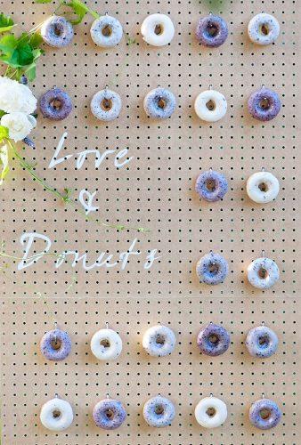 donut wedding decor trend wedding donuts wall tarawhitphoto