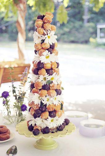 donut wedding decor trend donuts flower tower Chelsea Nicole Photography