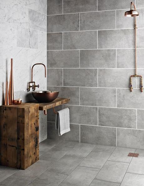 walk in showers minimalist industrial bathroom with natural wood accents