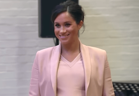 Meghan Markle Glowing In Blush For Her Visit To The Theatre
