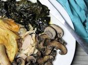 Roasted Chicken Kale with Butter-Thyme Mushrooms Quick, Low-Carb, Delicious Ketogenic Meal