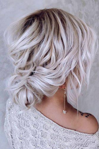 bohemian wedding hairstyles airy curly updo on silver hair nastya_kopach