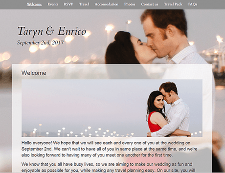 best wedding websites glosite